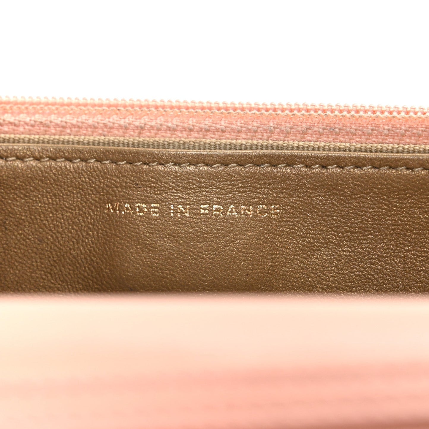 Lambskin Quilted CC Pearl Crush Wallet on Chain WOC Light Orange