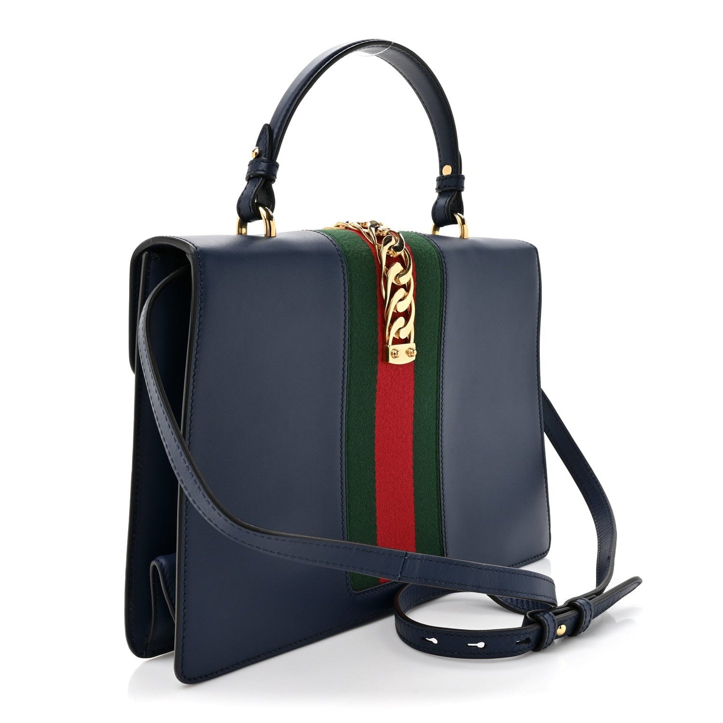 Calfskin Medium Sylvie Top Handle Bag Blue