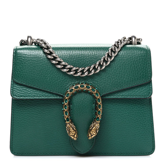 Calfskin Mini Dionysus Shoulder Bag Emerald