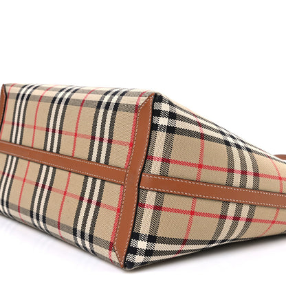 Cotton Vintage Check Medium London Tote Bag Briar Brown Black