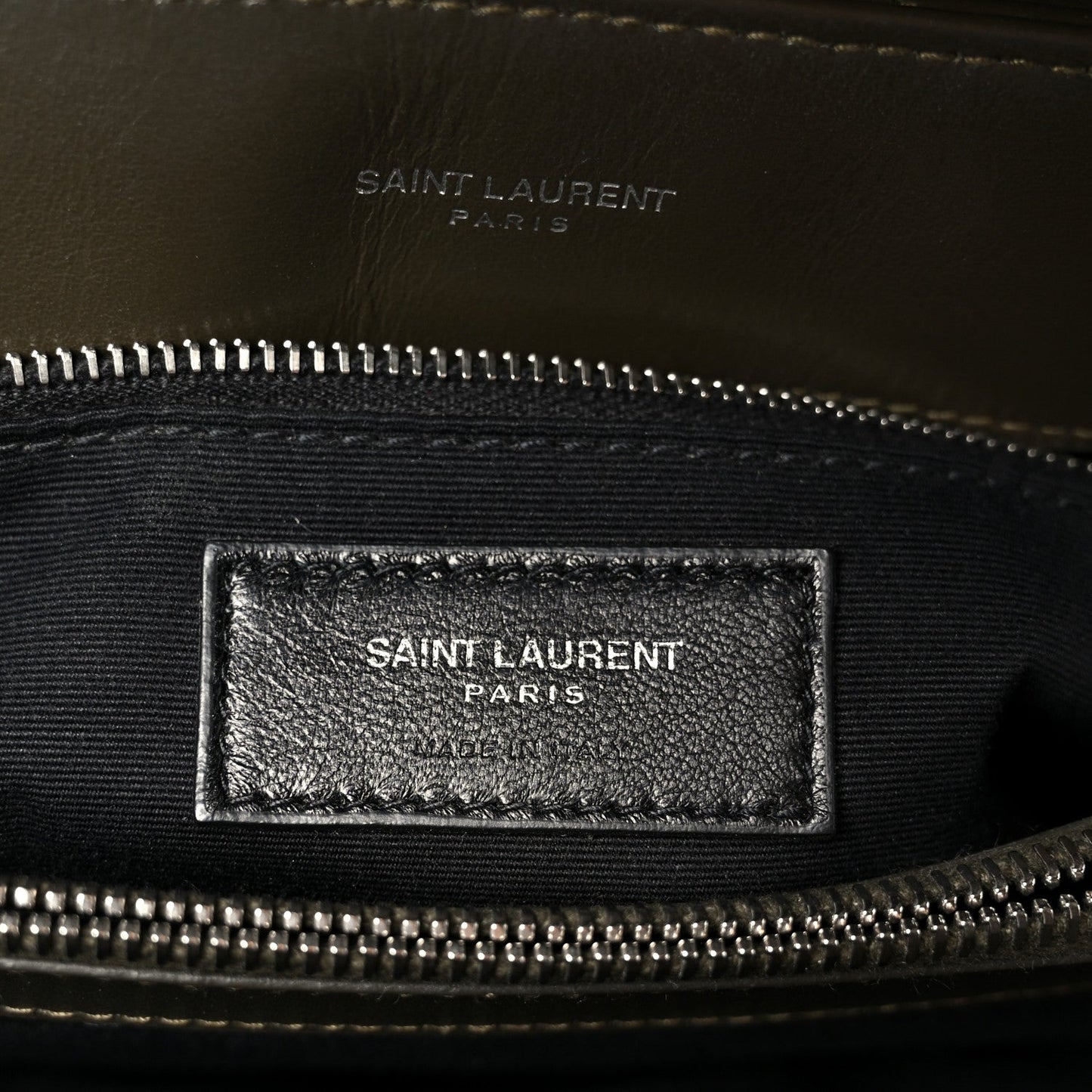 Calfskin Y Quilted Monogram Medium Loulou Chain Satchel Kaki Fonce