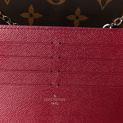 Monogram Pochette Felicie Chain Wallet Fuchsia