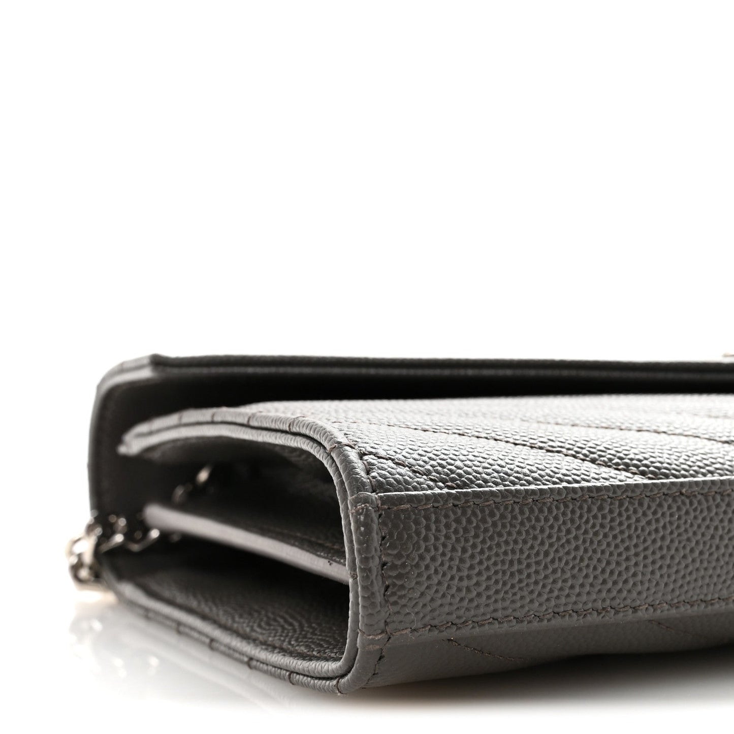 Grain De Poudre Matelasse Chevron Monogram Chain Wallet Earth
