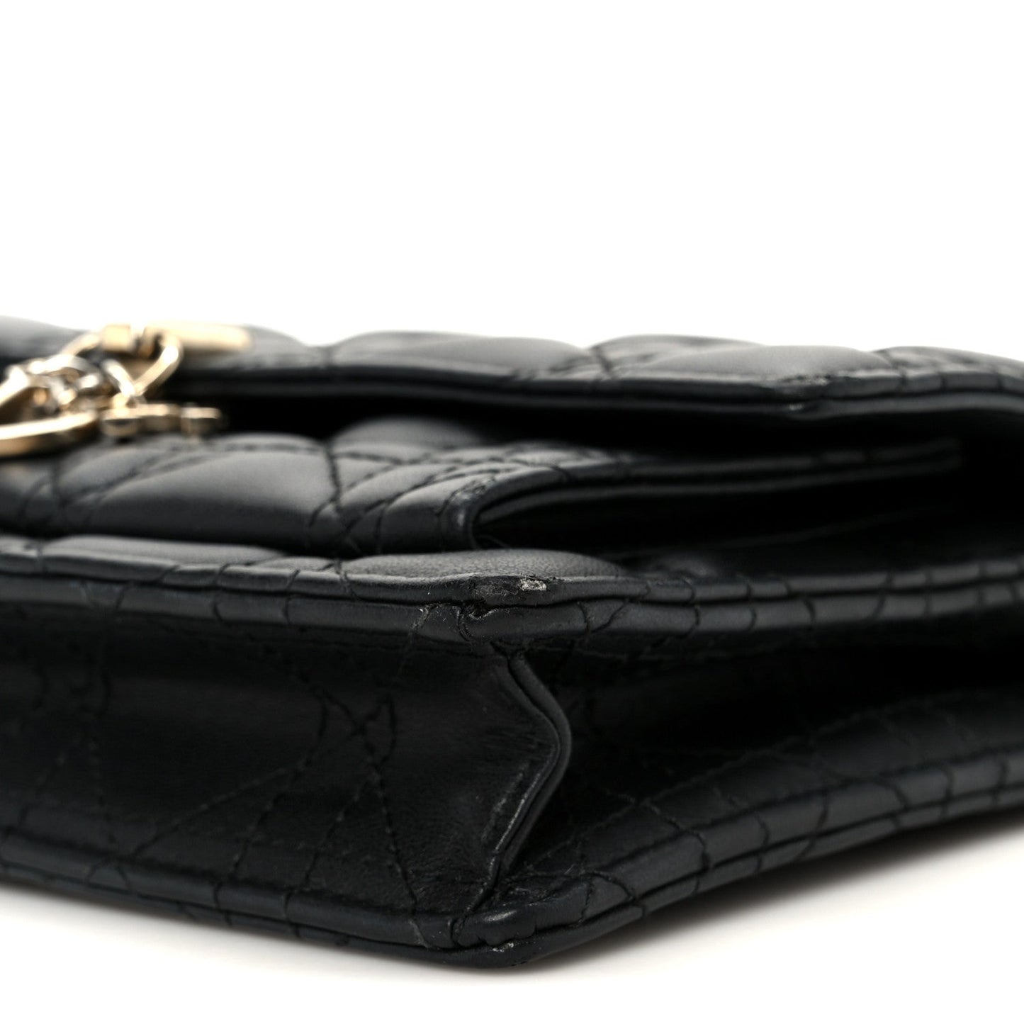Lambskin Cannage Chain My Dior Daily Chain Pouch Black