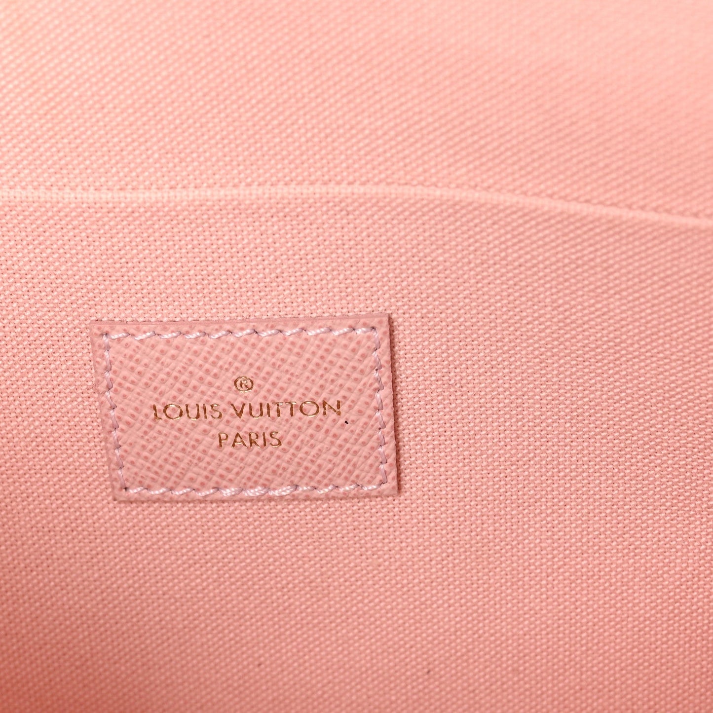 Damier Azur Pochette Felicie Chain Wallet Rose Ballerine