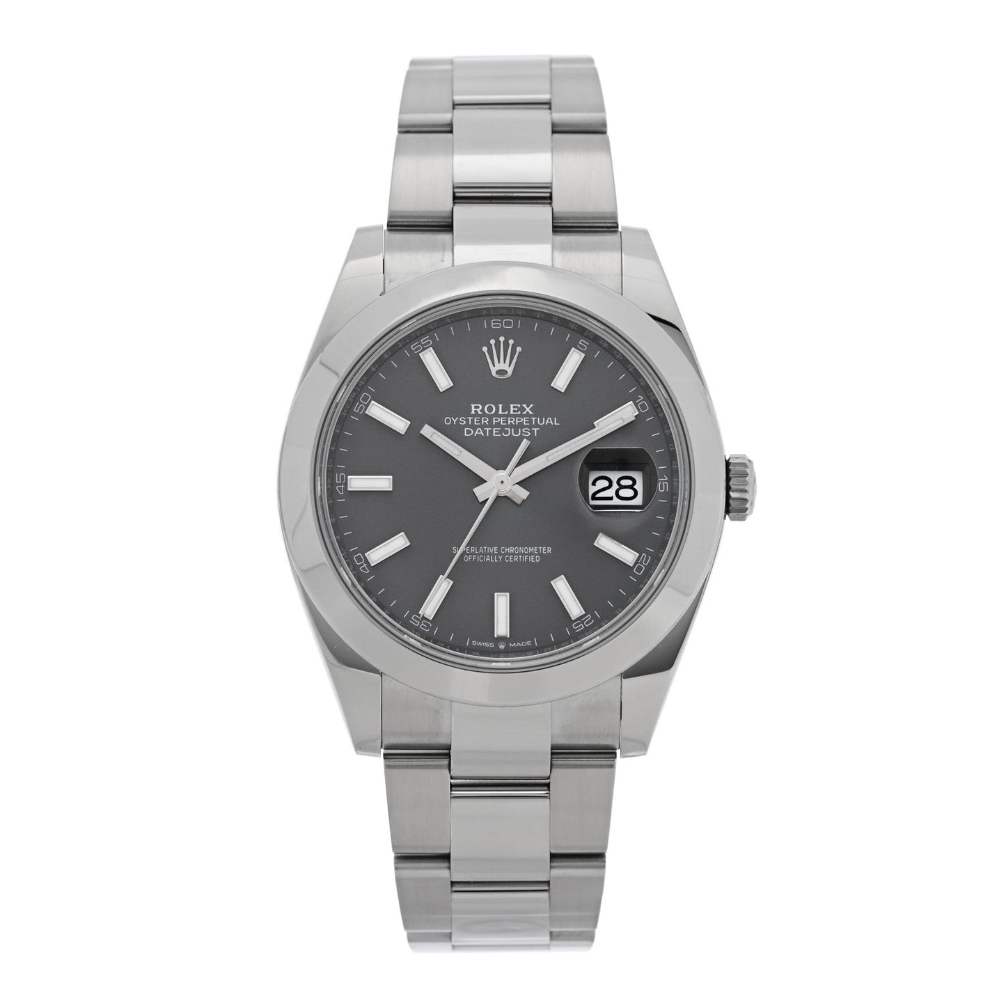 Stainless Steel 41mm Oyster Perpetual Datejust Watch Slate 126300