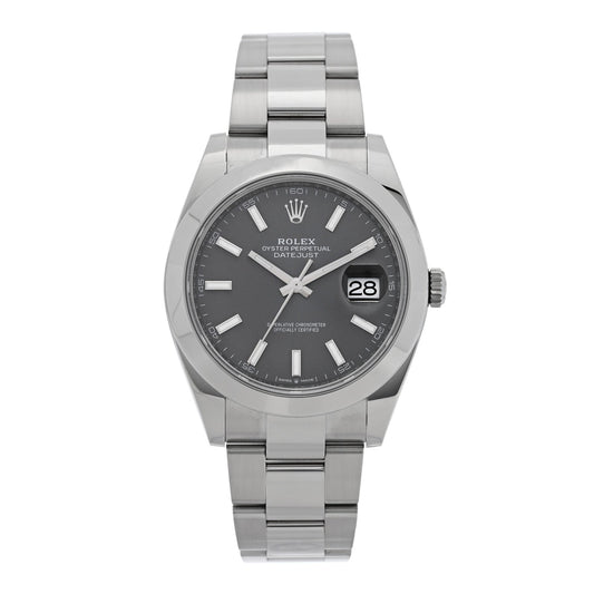 Stainless Steel 41mm Oyster Perpetual Datejust Watch Slate 126300