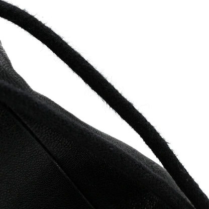 Azalea Sakai Calfskin Horsebit 1955 Drawstring Bucket Bag Black