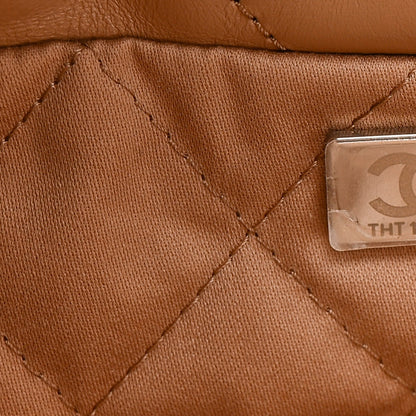 Shiny Calfskin Quilted Small Chanel 22 Beige