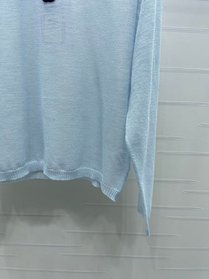 CC 26s Camisole and Long-Sleeved Knit Two-Piece Set Light Blue 344133