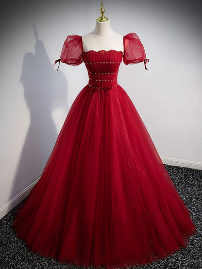 Long Tulle Prom Dresses,Princess Evening Gowns Formal Weddings