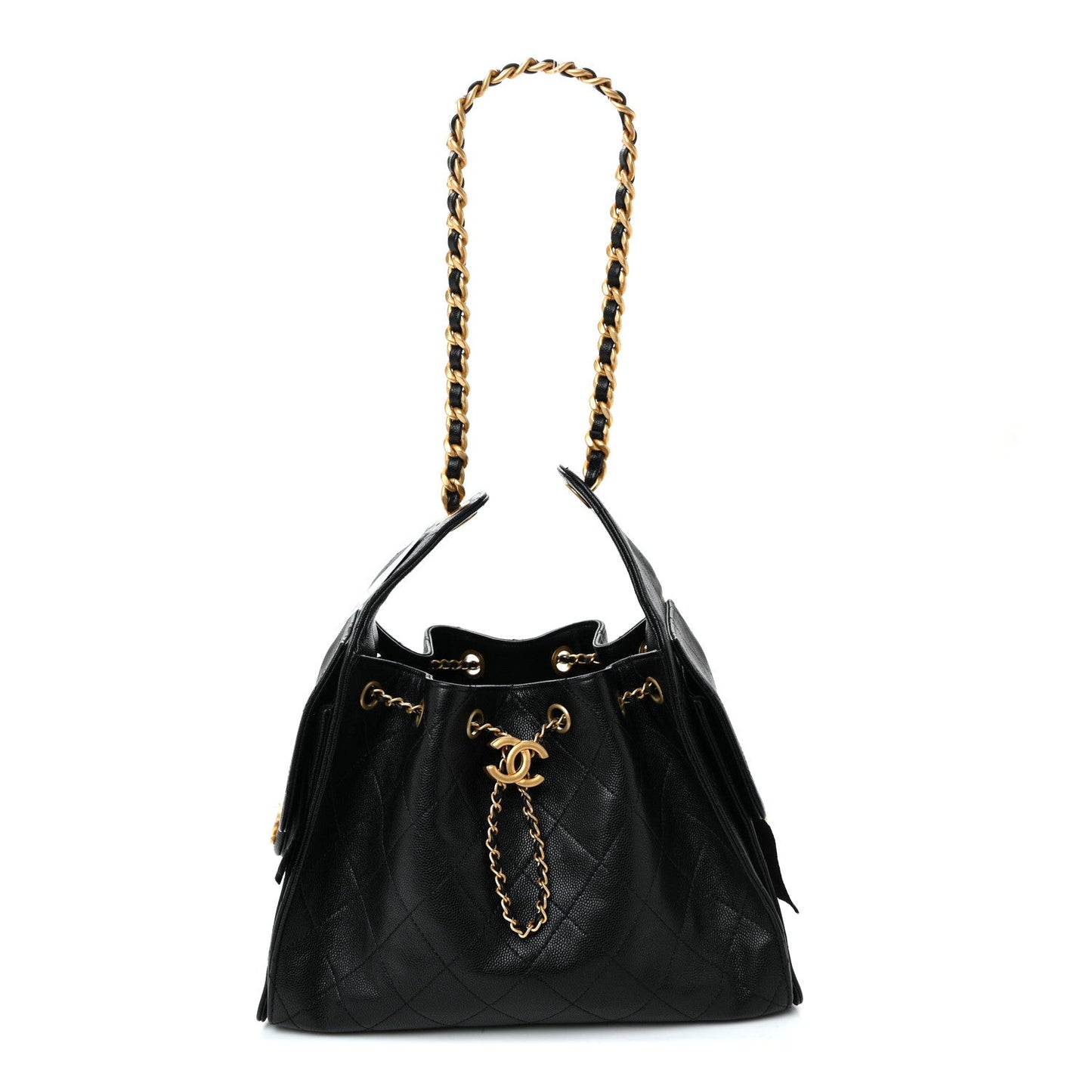 Caviar Quilted Small Chanel 25 Handbag Black