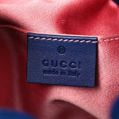 Velvet Matelasse GG Marmont Bucket Bag Cobalt Blue