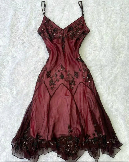 Vintage Beaded Embroidery V-neck Mermaid Prom Dress Party Dress Evening Dress TP4502