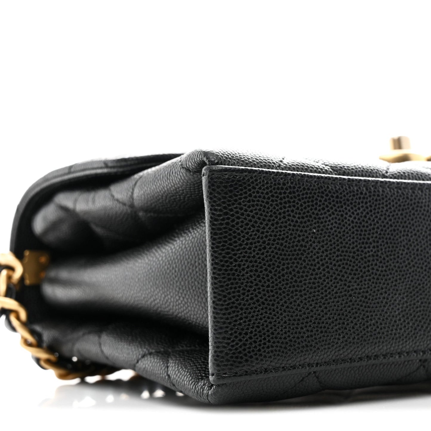 Caviar Quilted Medium Carry Me Top Handle Flap Black