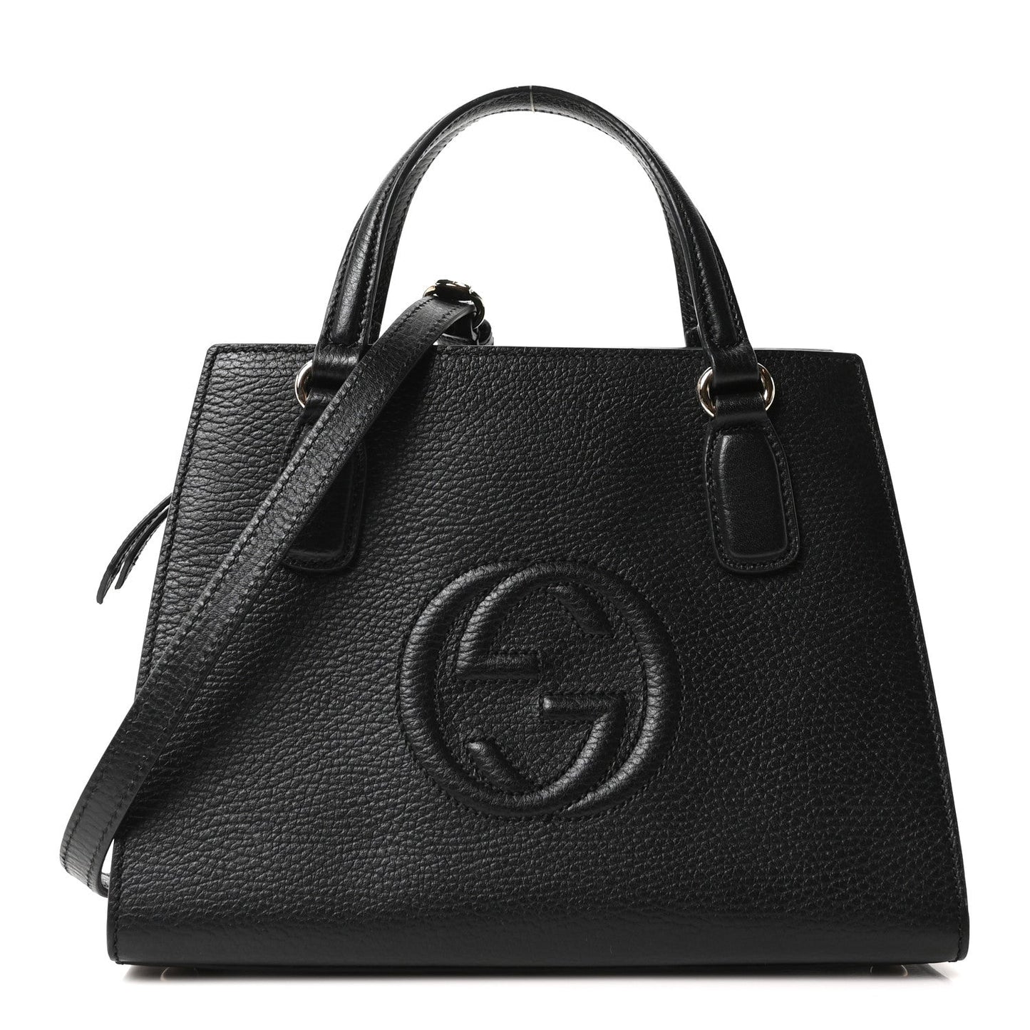 Dollar Calfskin Medium Soho Top Handle Satchel Black