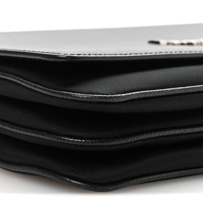 Saffiano Tessuto Nylon Chain Shoulder Bag Black