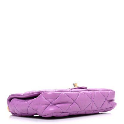 Lambskin Quilted Small CC Funky Town Flap Purple