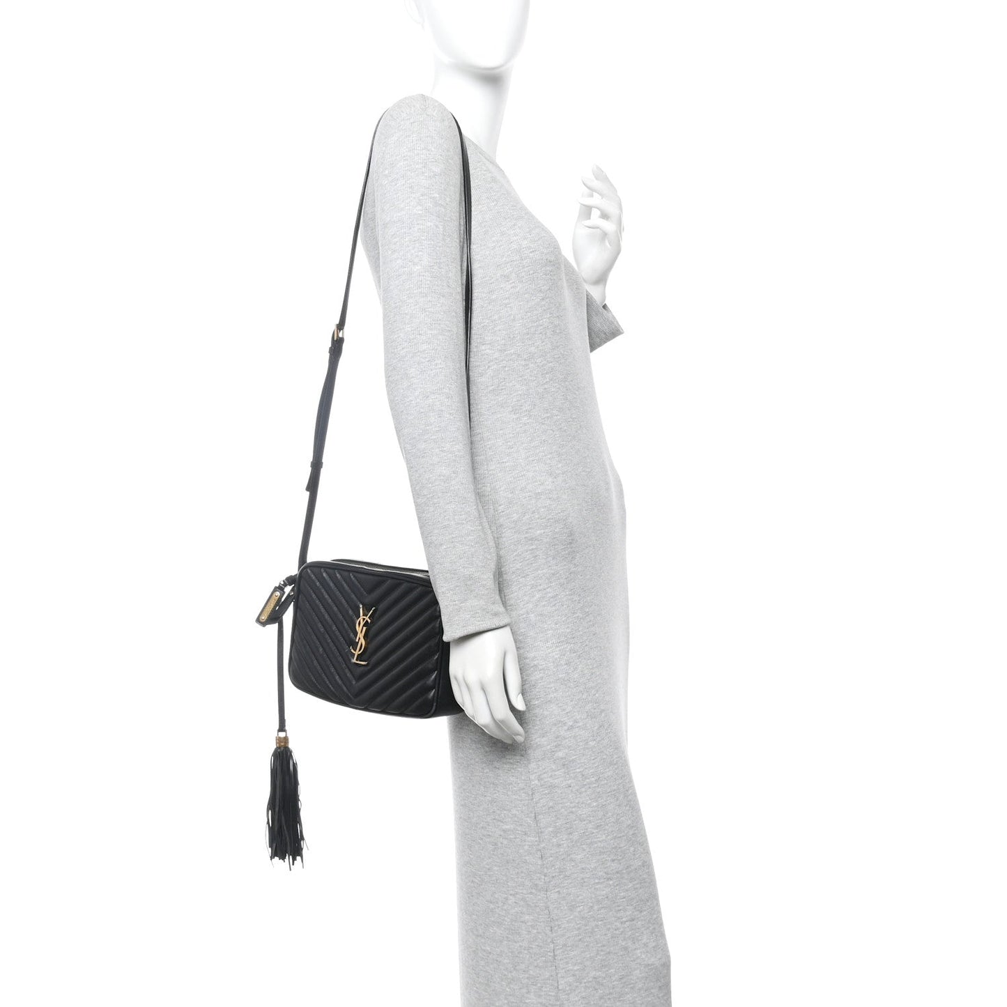 Calfskin Matelasse Monogram Lou Camera Bag Black