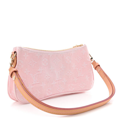 Monogram Denim Liv Pochette Washed Pink