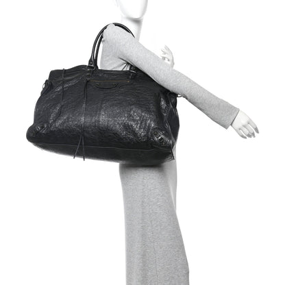 Arena Lambskin Brass Hardware Le City Travel Bag Black