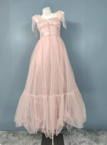 Sweet Green A-line Tulle Long Prom Dress Evening Dress Bridesmaid Dress P4499