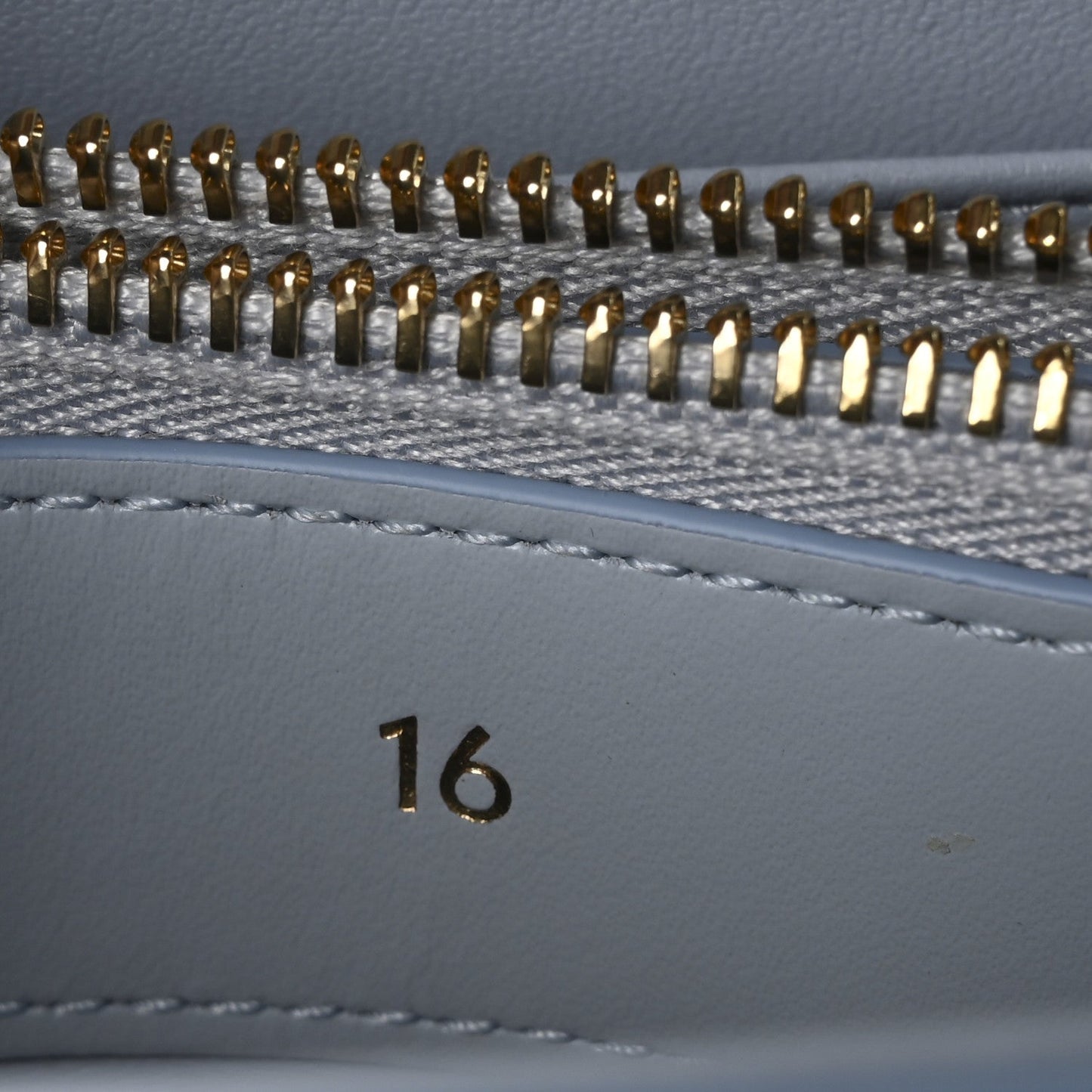 Satinated Calfskin Mini 16 Top Handle Bag Pale Blue