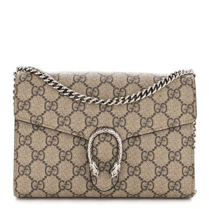 GG Supreme Monogram Mini Dionysus Chain Wallet Beige Taupe