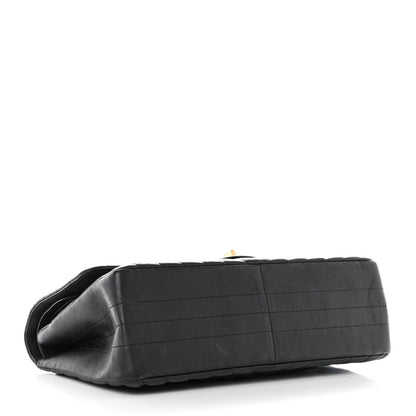 Crumpled Calfskin Chevron Quilted 2.55 Reissue 226 Black
