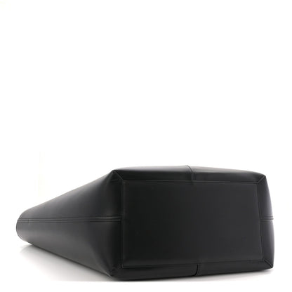 Smooth Calfskin Maxi Trapezoid Shopping Tote Black