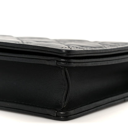 Lambskin Cannage Lady Dior Pouch Black