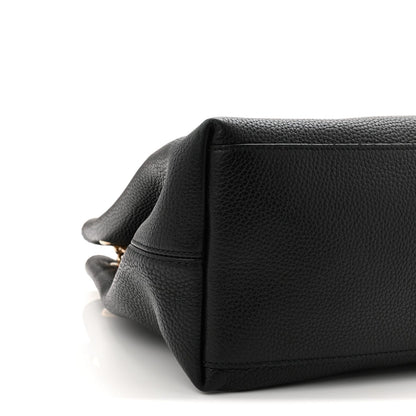 Pebbled Calfskin Medium Soho Chain Shoulder Bag Black