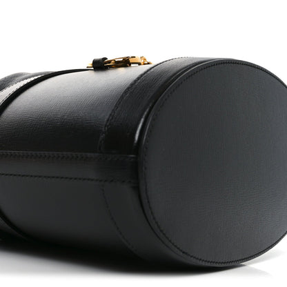 Azalea Sakai Calfskin Horsebit 1955 Drawstring Bucket Bag Black
