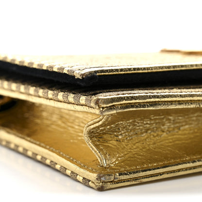 Metallic Goatskin Lambskin Classic Monogram Kate Tassel Chain Wallet Gold