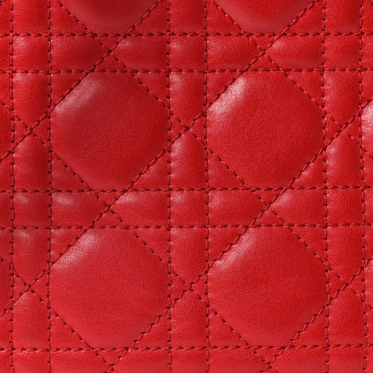 Lambskin Cannage Medium Lady Dior Red