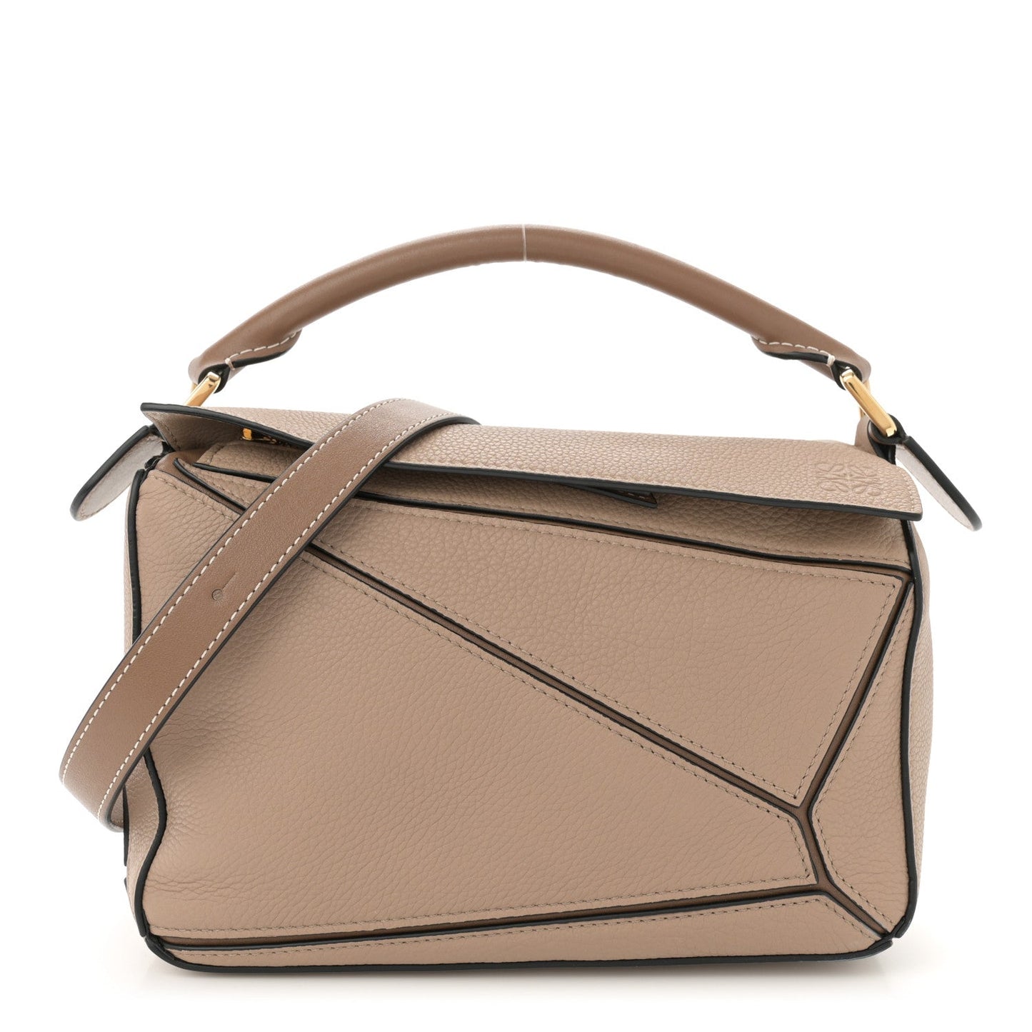 Grained Calfskin Small Puzzle Bag Sand Mink