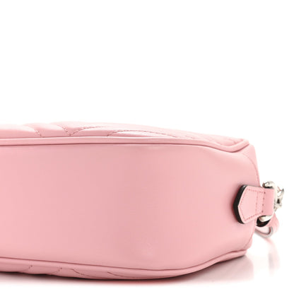 Calfskin Matelasse Small GG Marmont Chain Shoulder Bag Wild Rose