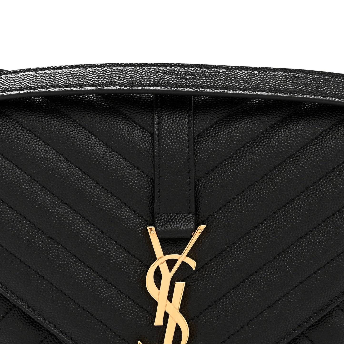 Grain De Poudre Textured Mixed Matelasse Large Triquilt Monogram Satchel Black