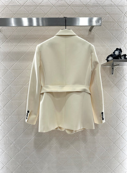 CD 25 Blazer With Belt Lapel Polyester