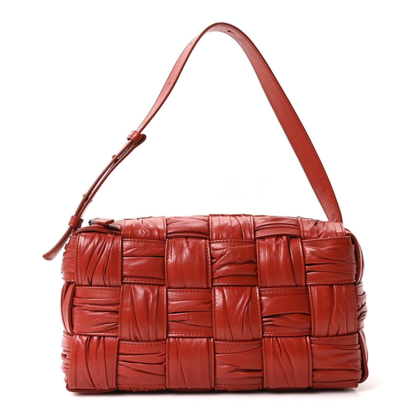 Calfskin Intreccio Plisse Camera Bag Syrup