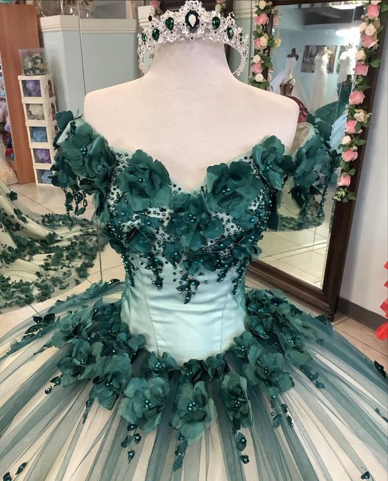 Green quinceañera dress Ball Gown Prom Dresses Evening Gown
