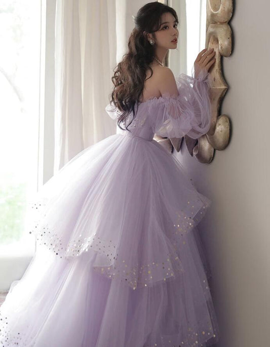 Women s tulle long ball gown prom dresses