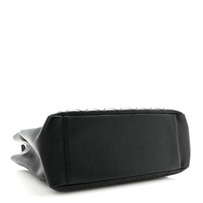 Caviar Quilted Grand Shopping Tote GST Black