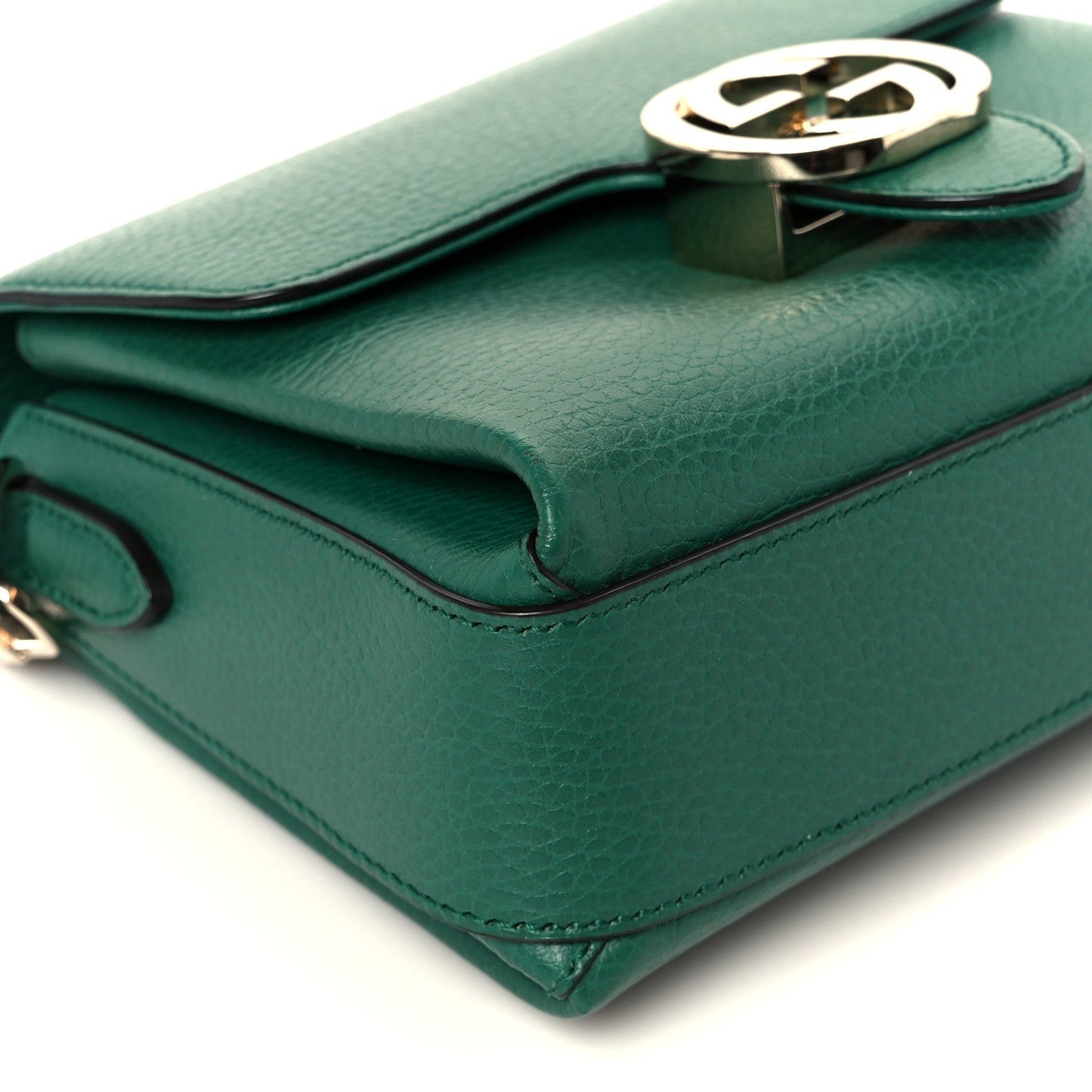 Dollar Calfskin Interlocking G Crossbody Bag Emerald