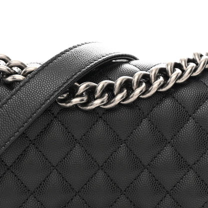 Caviar Quilted Small Boy Flap Black