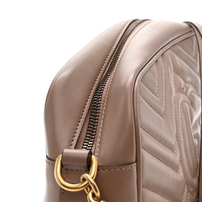 Calfskin Matelasse Small GG Marmont Chain Shoulder Bag Porcelain Rose