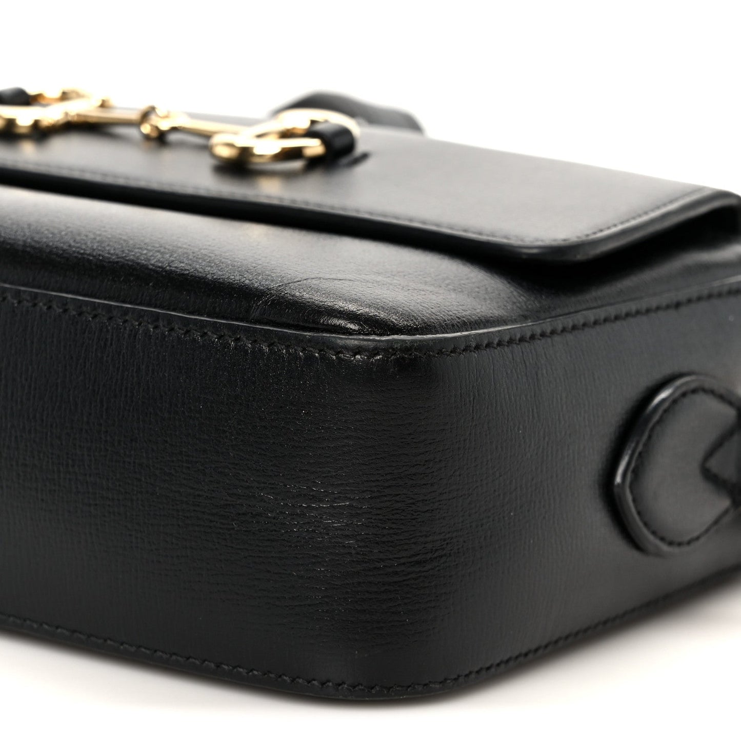 Textured Calfskin Small Horsebit 1955 Shoulder Bag Black