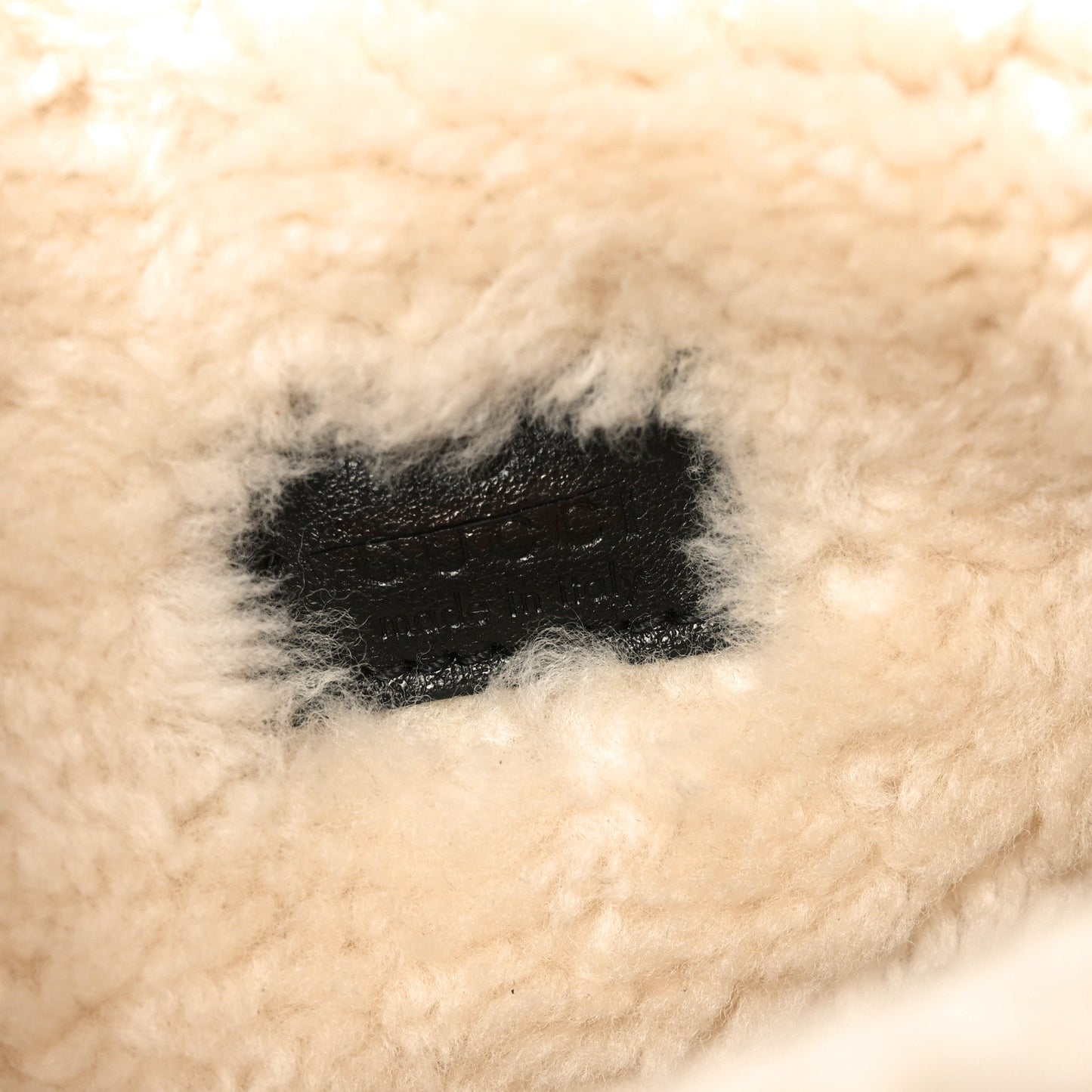 Sakai Be Green Calfskin Shearling Small Dionysus Shoulder Bag Black