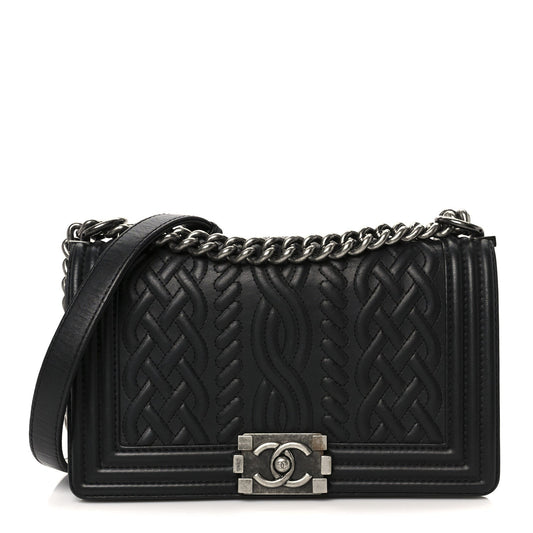 Lambskin Medium Celtic Boy Flap Black