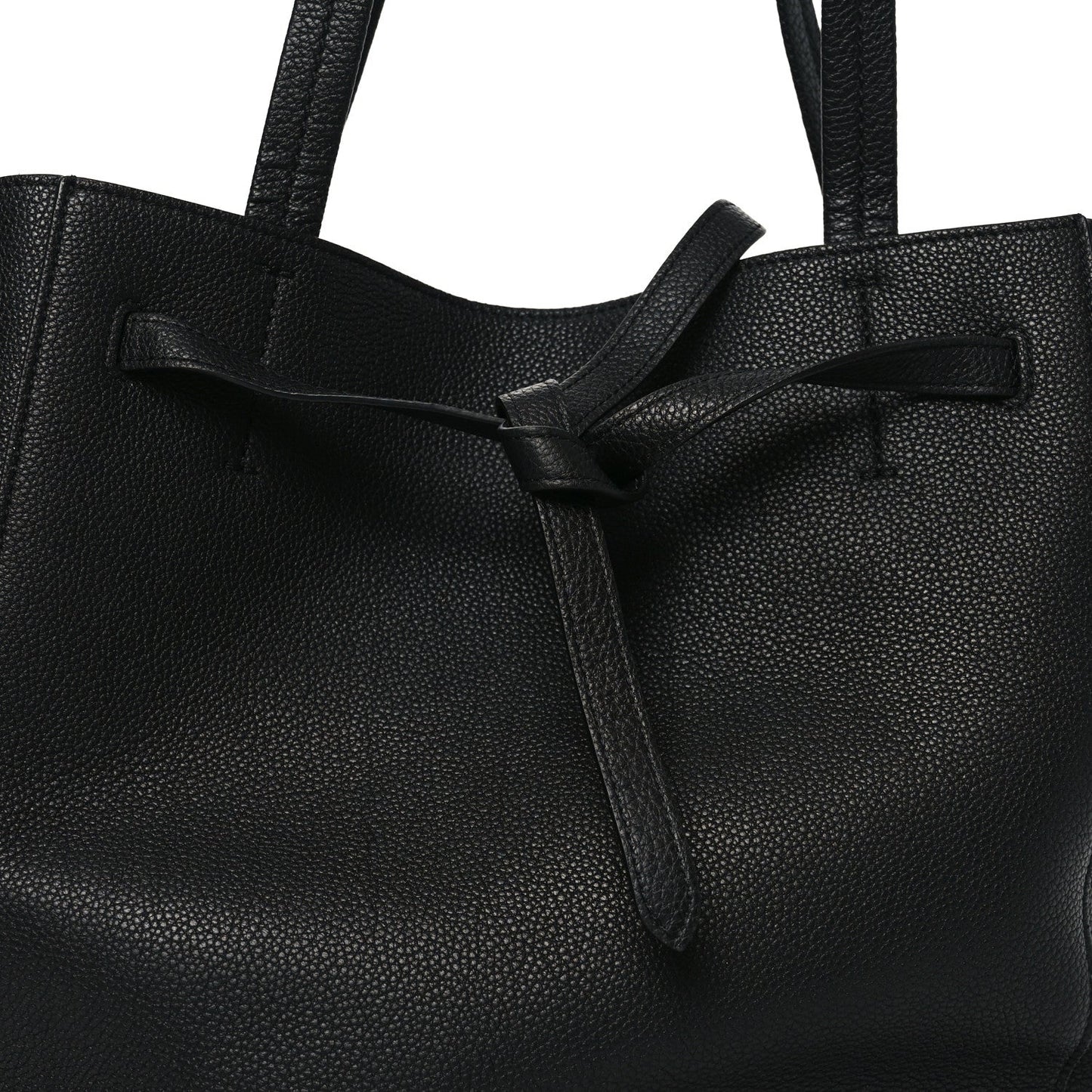 Soft Grained Calfskin Small Belt Cabas Phantom Black